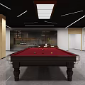 Bank Modern Lounge Area With Pool Table Bar Counter And Comfortable Seating