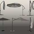 Outdoor Sofa With Stylish Cantilever Umbrellas For Patio Seating Space