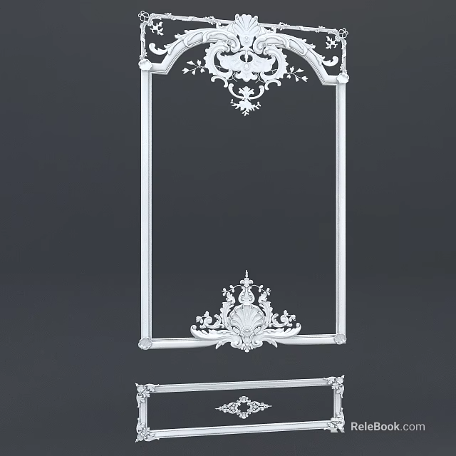 Decorative Lines With Ornate Patterns In Classic Style For White Interior Frame Design 3d model 