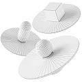 Stylish Table Lamps With Black Circular Base And Transparent Spherical Lit Shades