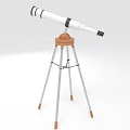 Commercial Telescope Equipment with White Body Silver and Brown Tripod Stand for Professional Observation