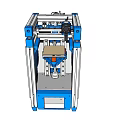 Industrial 3D Printer Blue And White Frame Structure With Mechanical Arm And Printing Platform