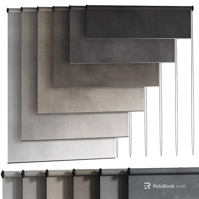 Curtain Fabric Sample Collection With Multiple Neutral Shades For Home Decor 3d model 