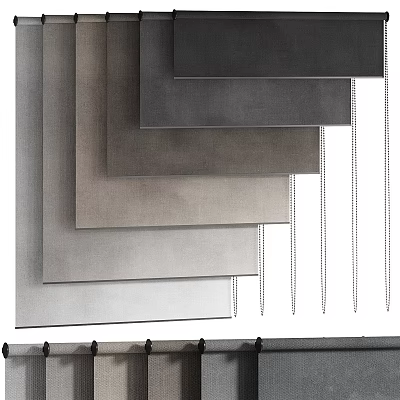 Curtain Fabric Sample Collection With Multiple Neutral Shades For Home Decor 3d model