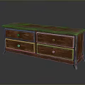 Vintage Wooden Chest of Drawers With Four Drawers Metal Handles And Smooth Surface