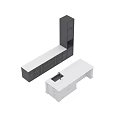 Modern Flexible Kitchen Faucet Over Black Sink With White Countertop And Dark Cabinets