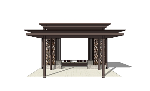 New Chinese Pavilion 3d model