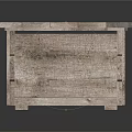 Rustic Wooden Storage Box with Open Lid and Natural Plank Surface Design 3d model
