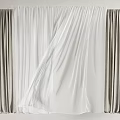 Elegant Layered Curtain With Sheer White And Gray Textured Window Drapes
