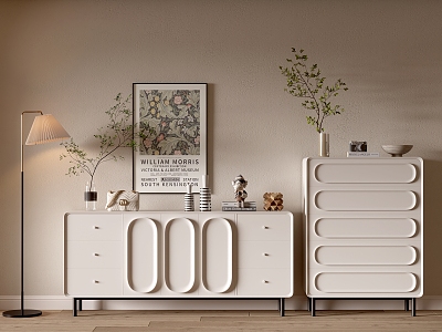 Cream Style Cabinet Whole Cabinet Sideboard Cabinet Balcony Cabinet Locker Entrance Cabinet model