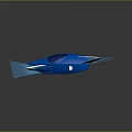 Blue Futuristic Aerodynamic Spacecraft Model for Space Exploration with Structural Parts 3d model