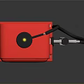 Red Gasoline Pump With 9000 Label And Fuel Nozzle Structure