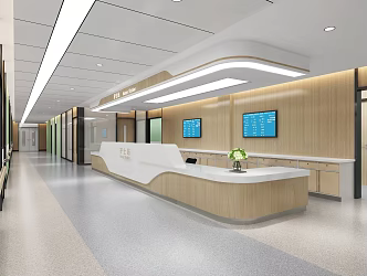 Modern nurse station inpatient building nurse station 3d model