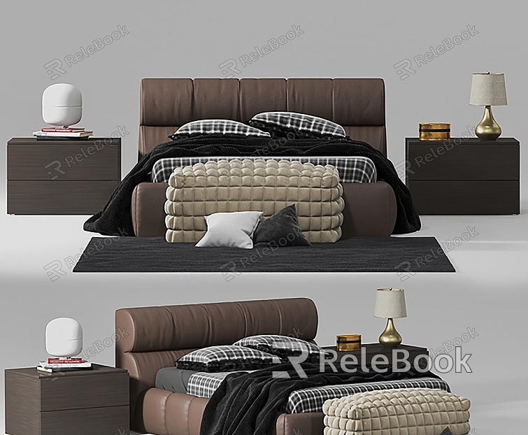 Bed Double Bed Bedroom Furniture model