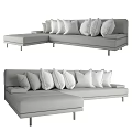 Modern Upholstered Sectional Sofa With Plush Pillows And Spacious Seating Design 3d model