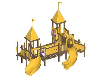 Modern slide children's activity venue 3d model
