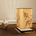 New Chinese Style Simple National Style Retro Bedside Lamp Zen Ancient Style Night Lamp Bamboo Leaf Small Table Lamp Simple National Style Bedside Lamp Zen Ancient Night Lamp 3d model