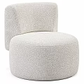 Modern Round Beige Leisure Chair With Textured Fabric For Home Interior Decor