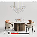 Modern Dining Table and Chair Combination Dining Table and Chair 3d model