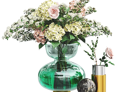Light Luxury Vase Flower arrangement 3d model