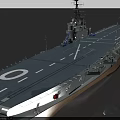 Large Aircraft Carrier Warship With Extended Flight Deck White Runway Lines And Zero Marker