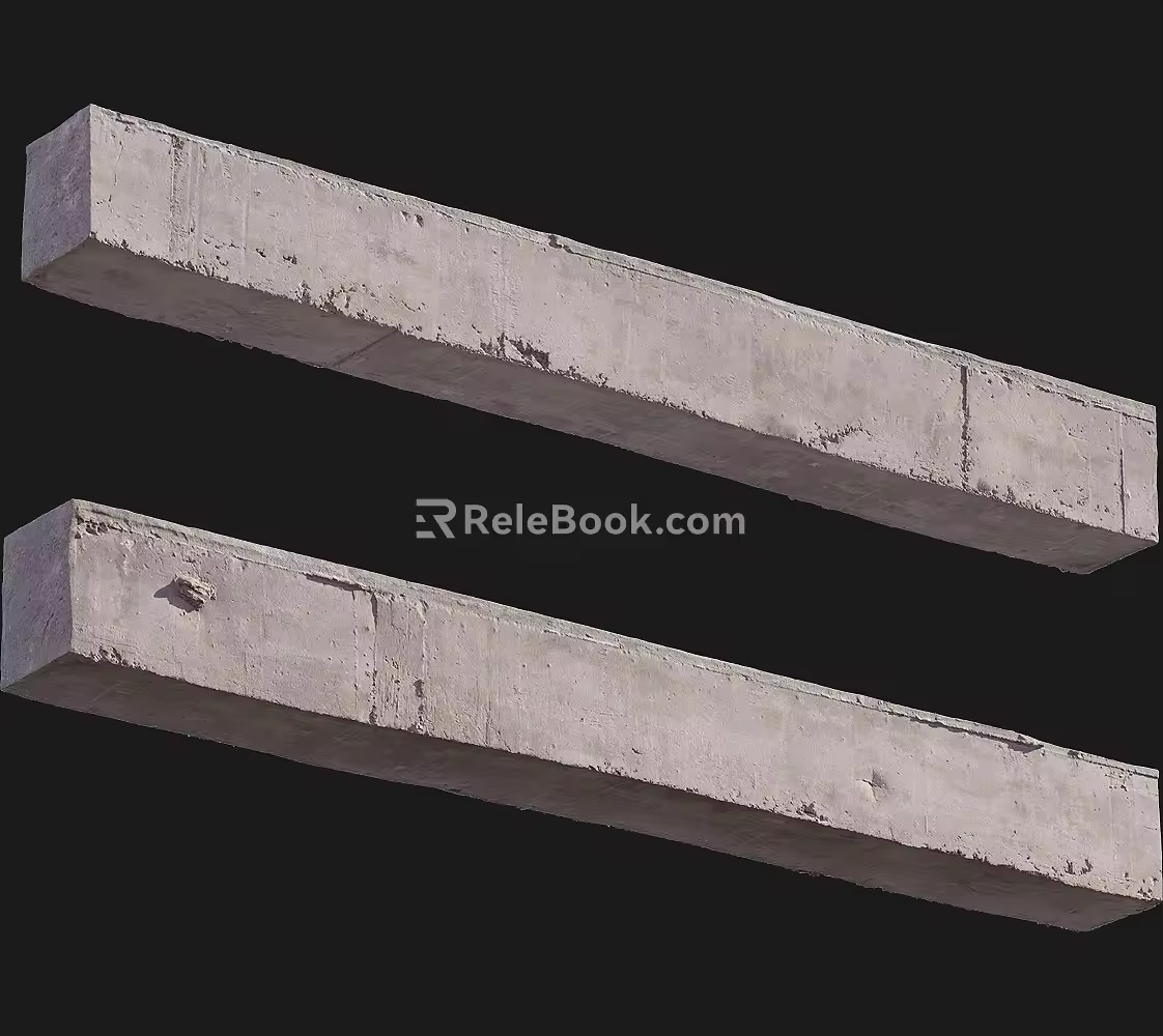 concrete beam construction beam cement column square cement column 3d model