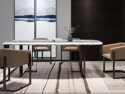 New Chinese Dining Table and Chair Combination model