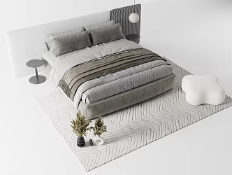 Double Bed Master Bedroom Single Bedroom 3d model