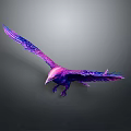 Vibrant Colorful Eagle Flying with Purple and Pink Gradient Wings in Mid Air