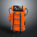 Orange Backpack Style Daily Necessity With Ladder Like Structure And Transparent Top 3d model