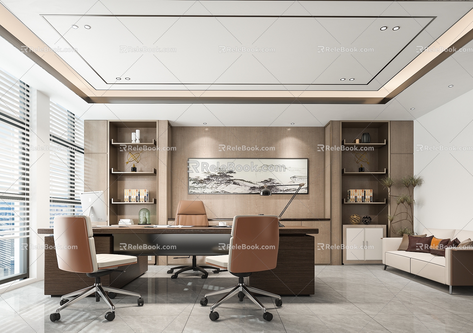 Light Luxury Office 3d model