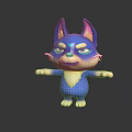 Cute Cartoon Character And Blue Creature With Big Pink Ears Open Arms And Friendly Expression