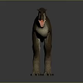 3D Model of T-Rex Dinosaur with Brown Skin Open Mouth Sharp Teeth on Gray Background