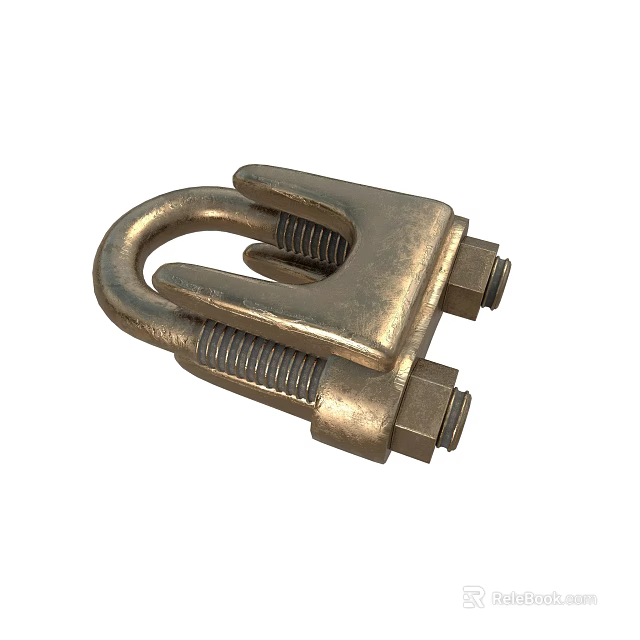 Industrial Metal U Bolt Clamp With Secure Bolts And Nuts For Machinery 3d model 