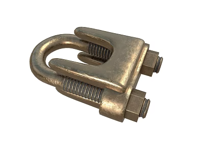 Industrial Metal U Bolt Clamp With Secure Bolts And Nuts For Machinery 3d model