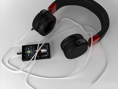 Modern Headphones Headset Walkman model