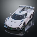 Stunning White Sports Car Featuring Aerodynamic Body And Rear Spoiler Design