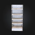 White Perforated Metal Storage Shelf With Multiple Tiers And Bottom Storage Compartment 3d model