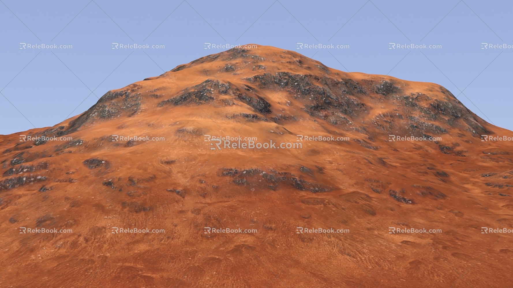 Sand and gravel mountain ground 3D model 3d model