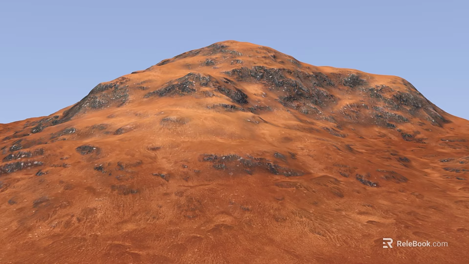 Stunning Red Mountain Scenery With Rocky Terrain And Clear Blue Sky 3d model 