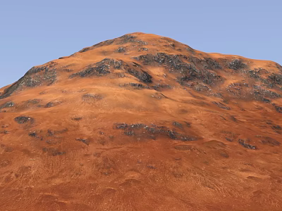 Stunning Red Mountain Scenery With Rocky Terrain And Clear Blue Sky 3d model