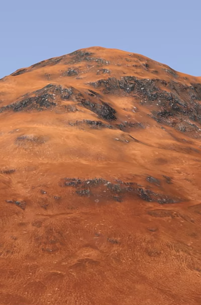 Stunning Red Mountain Scenery With Rocky Terrain And Clear Blue Sky 3d model