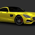 Yellow Mercedes AMG Sports Car With Two Door Black Alloy Wheels And Red Brake Calipers