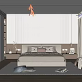 Modern Bedroom Interior With Platform Bed Decorative Pillows And Area Rug