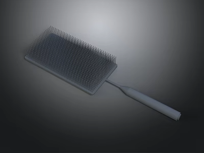 Practical Metal Grid Brush With White Handle For BBQ Cleaning 3d model