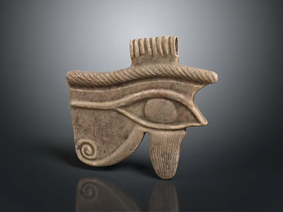 Ancient Egyptian Style Headdress Accessory With Carved Stone Eye Motif Design 3d model