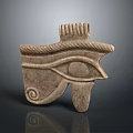 Ancient Egyptian Style Headdress Accessory With Carved Stone Eye Motif Design