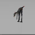 Feathered Dinosaur Character With Red Crest Dark Body Red Patterns Long Neck 3d model
