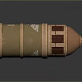 Artillery Shell Weapon With Copper Finish Engraved Eagle Emblem And Military Style Design Details