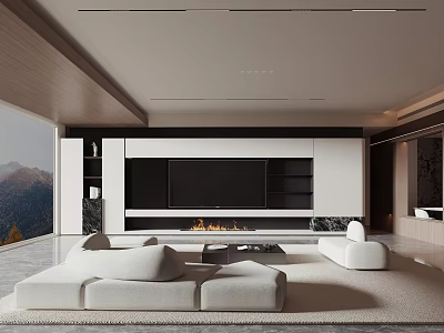 Italian Minimalist Living Room 3d model